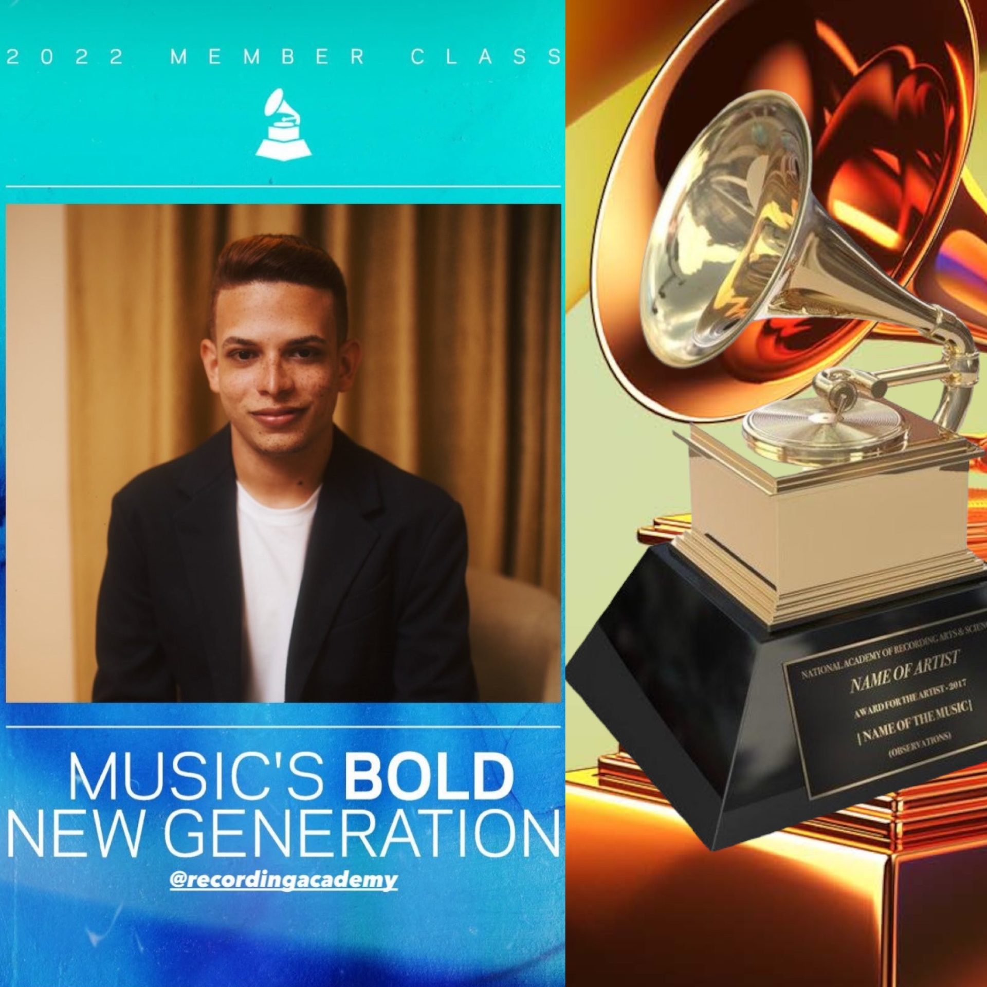 Imagem Reprodução Rede Social - Gledson Nunes / Grammys Award