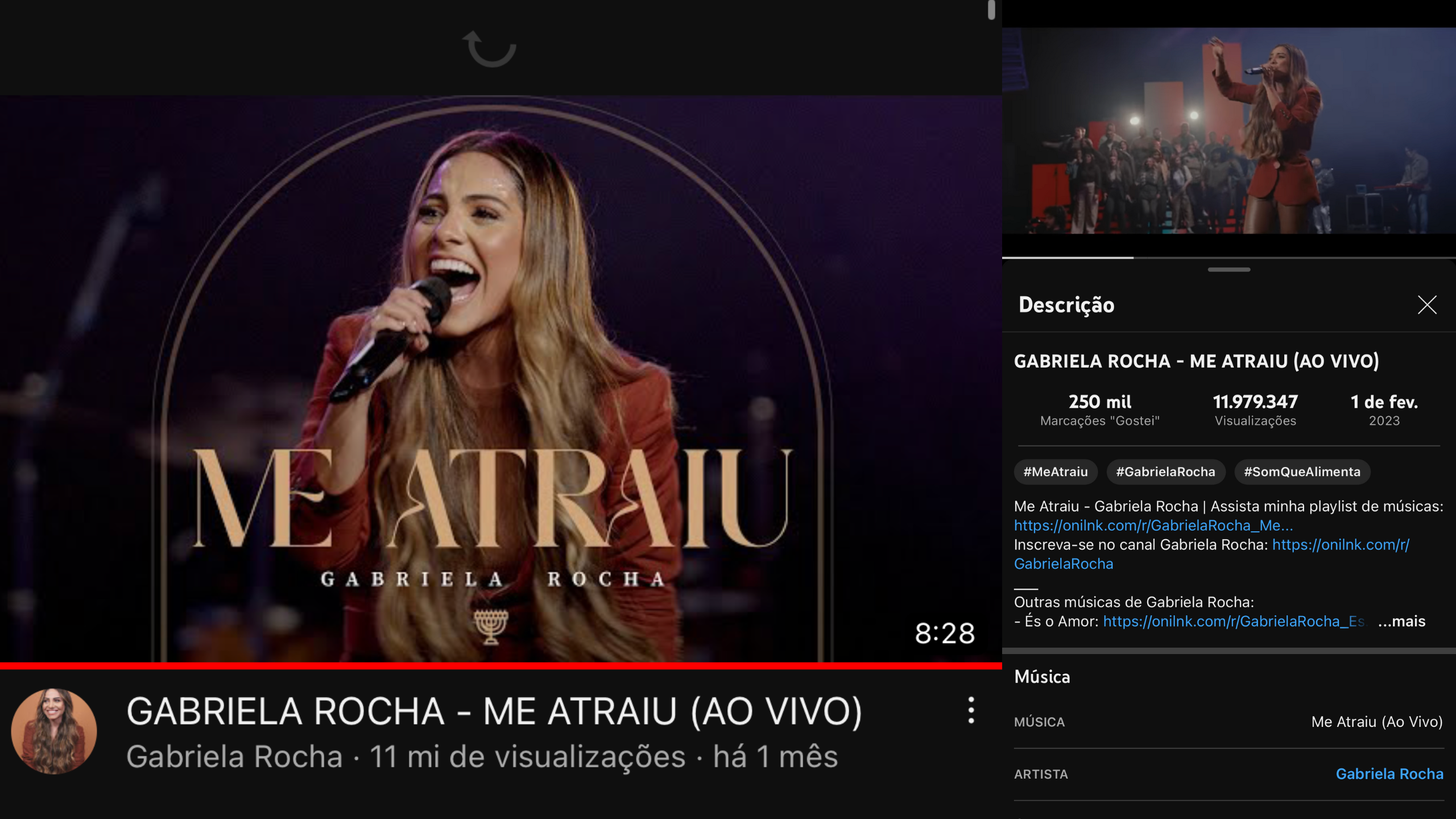 Imagem Reprodução YouTube - Gabriela Rocha / Canção “Me Atraiu” 