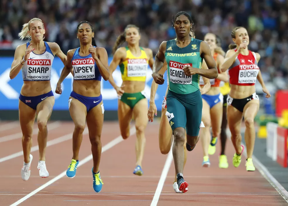 Imagem reprodução - Caster Semenya na semifinal do Mundial de Londres — Foto: Reuters