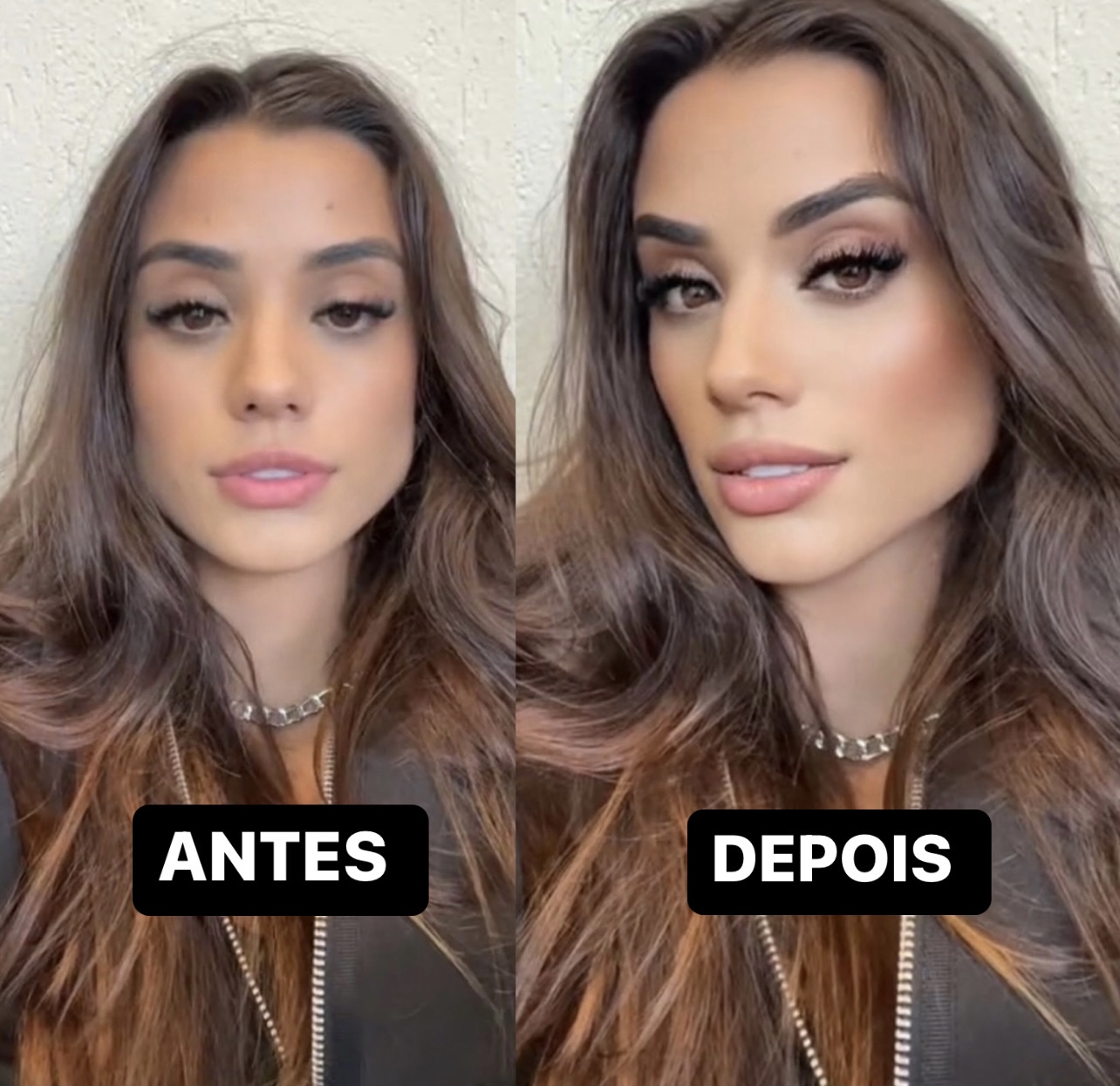 Imagem Reprodução Rede Social - Isadora Pompeo (Antes e Depois) 