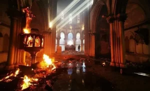 Imagem Reprodução - Igreja destruída 