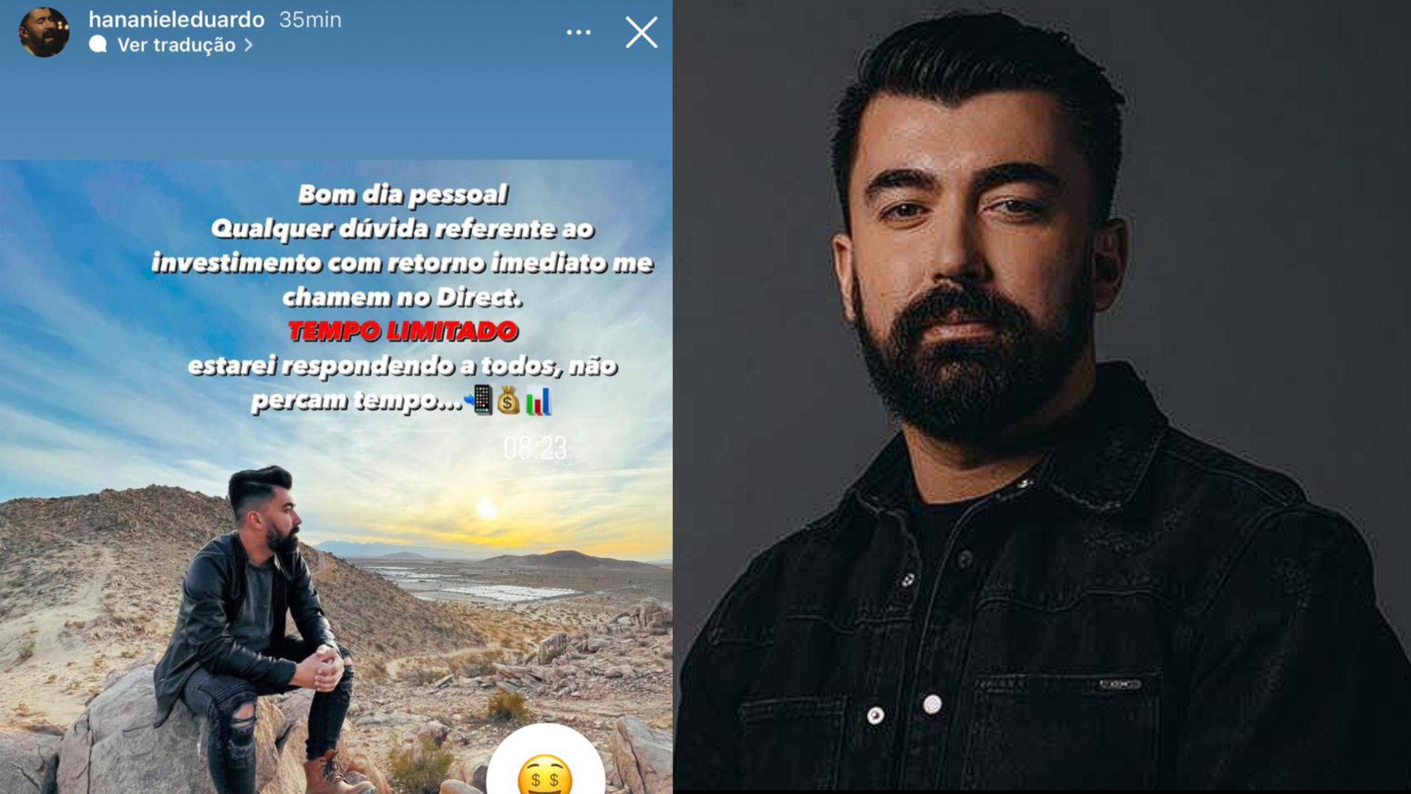 Imagem reprodução Rede Social - Instagram/ Hananiel Eduardo