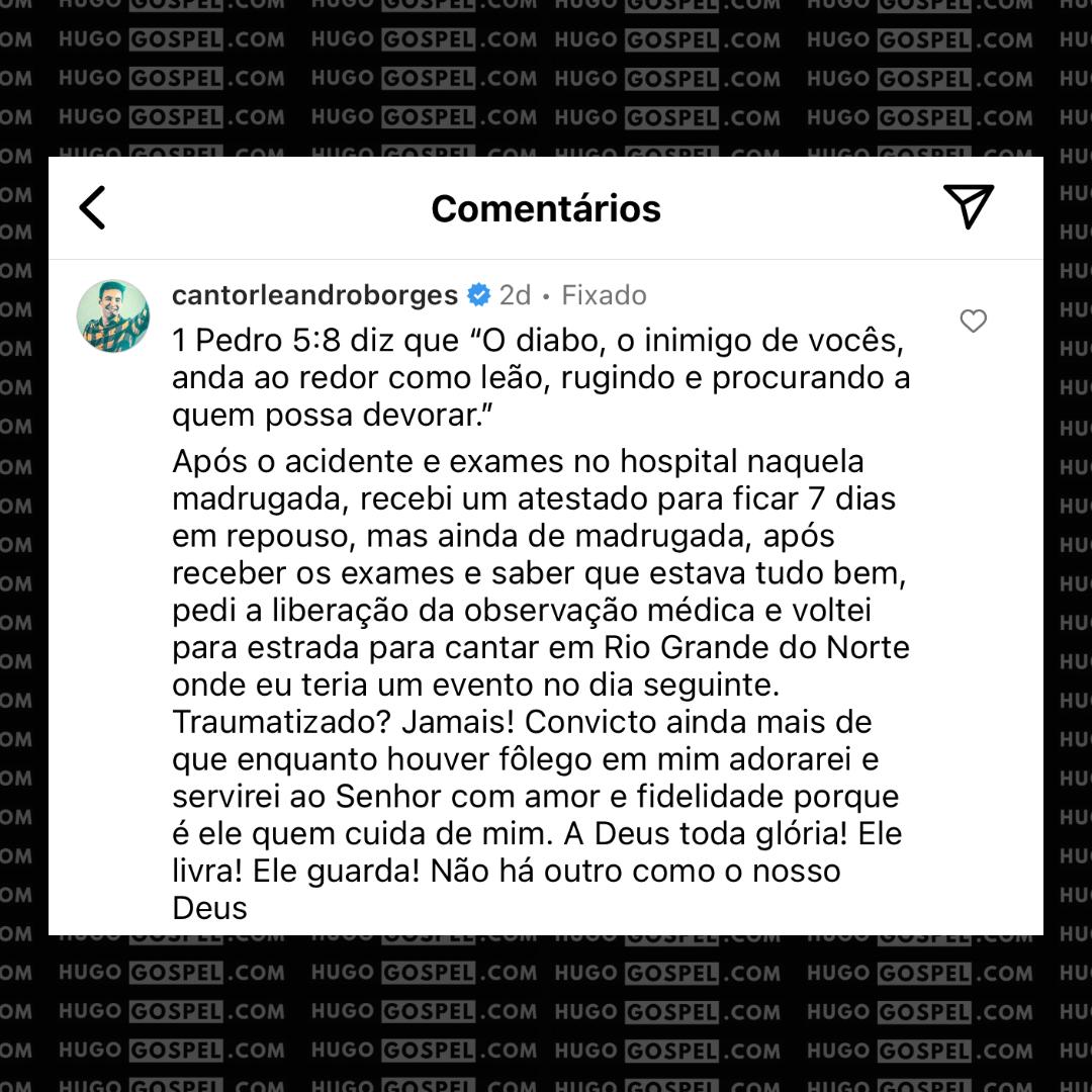 Imagem reprodução/Rede Social/ Instagram/Leandro Borges