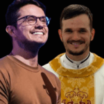 Imagem reprodução/ Foto Divulgação/ Deive Leonardo e padre Patrick Fernandes/ Edição Hugo Gospel