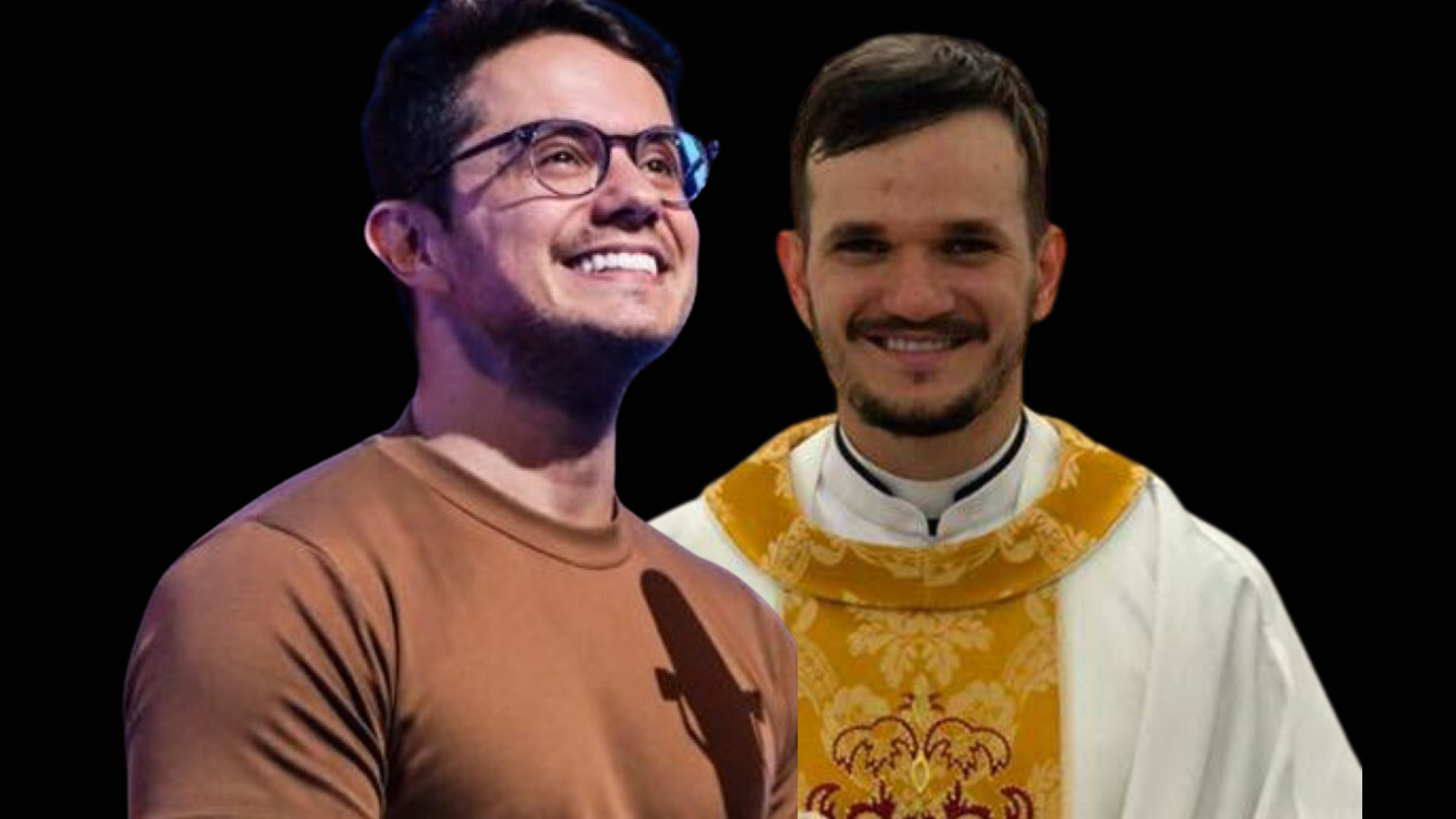 Imagem reprodução/ Foto Divulgação/ Deive Leonardo e padre Patrick Fernandes/ Edição Hugo Gospel