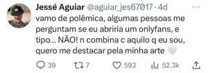 Imagem Reprodução - Jessé Aguiar / Twitter