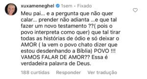 Imagem Reprodução - Xuxa Meneghel crítica à Bíblia