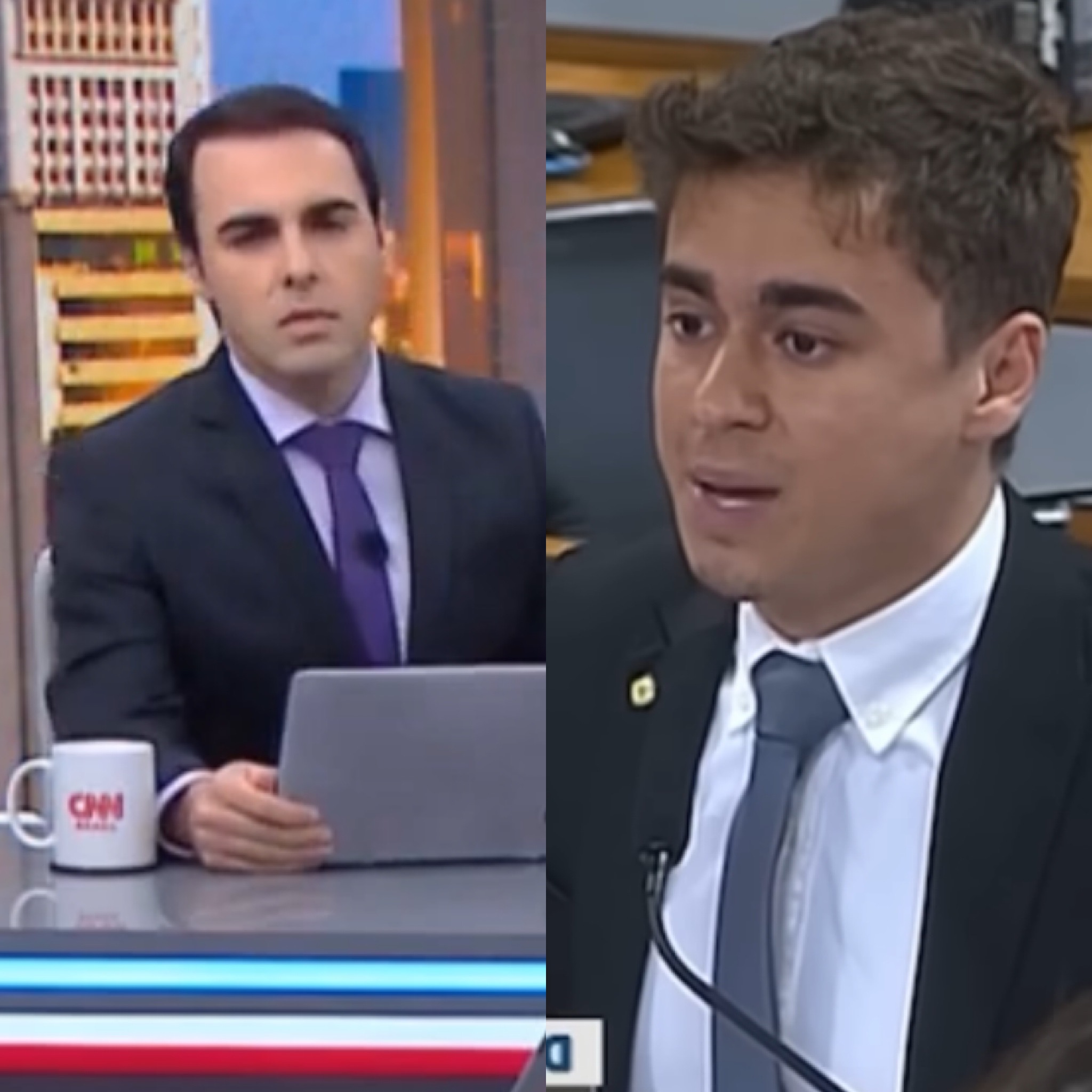 Jornalista Rafael Colombo e Deputado Nikolas Ferreira (Imagem/ Reprodução Internet). 