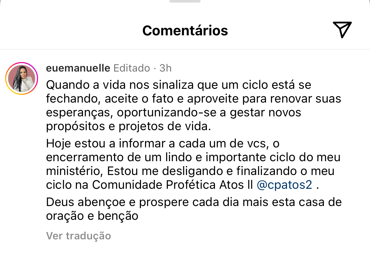 Imagem Reprodução Instagram Emanuelle Ribeiro