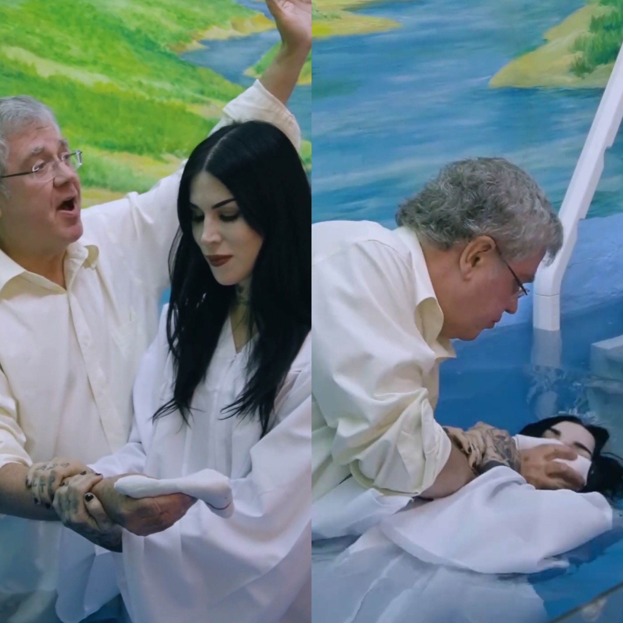 Batismo de Kat Von D. (Imagem/ Reprodução Instagram).