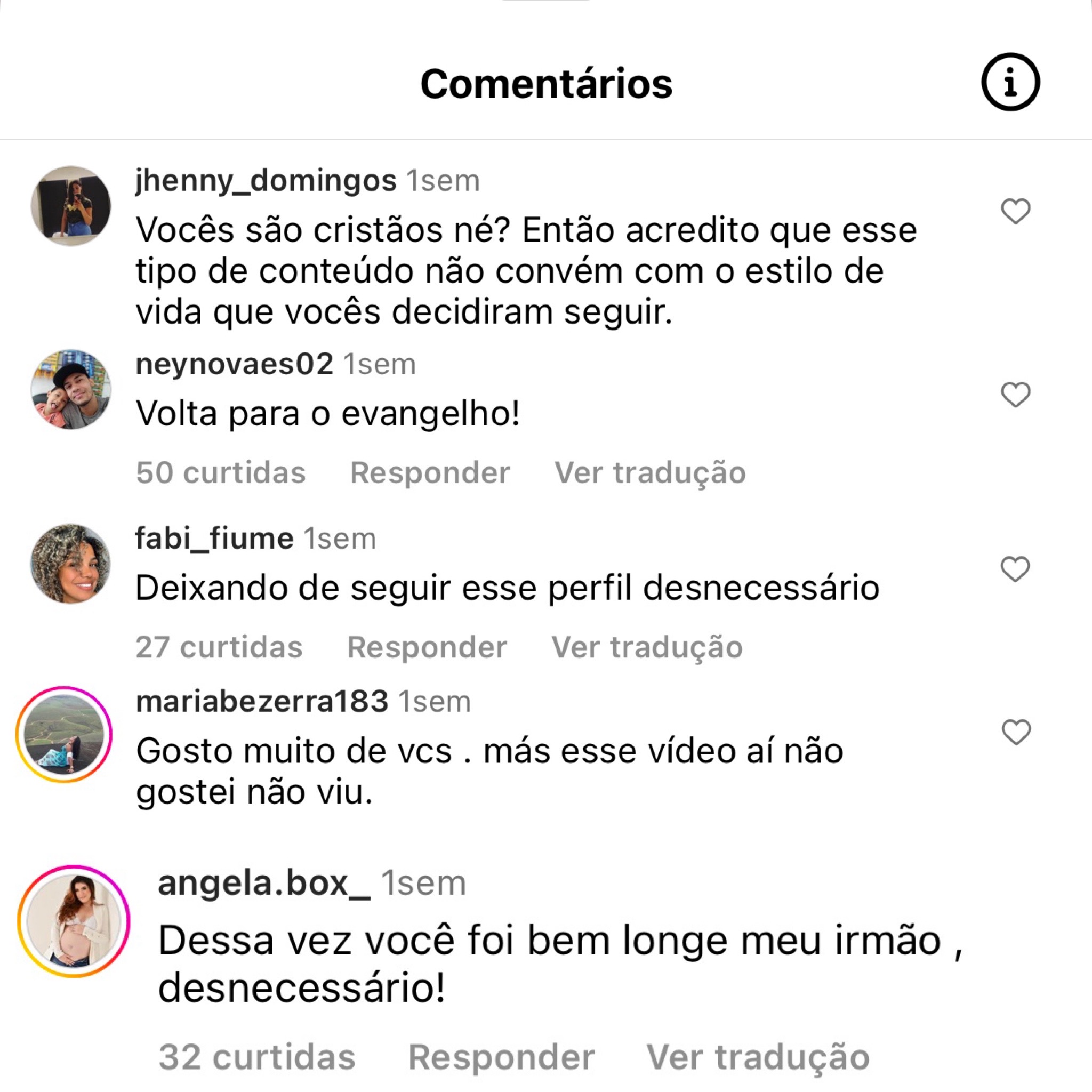 Comentários no vídeo (Reprodução/ Instagram)