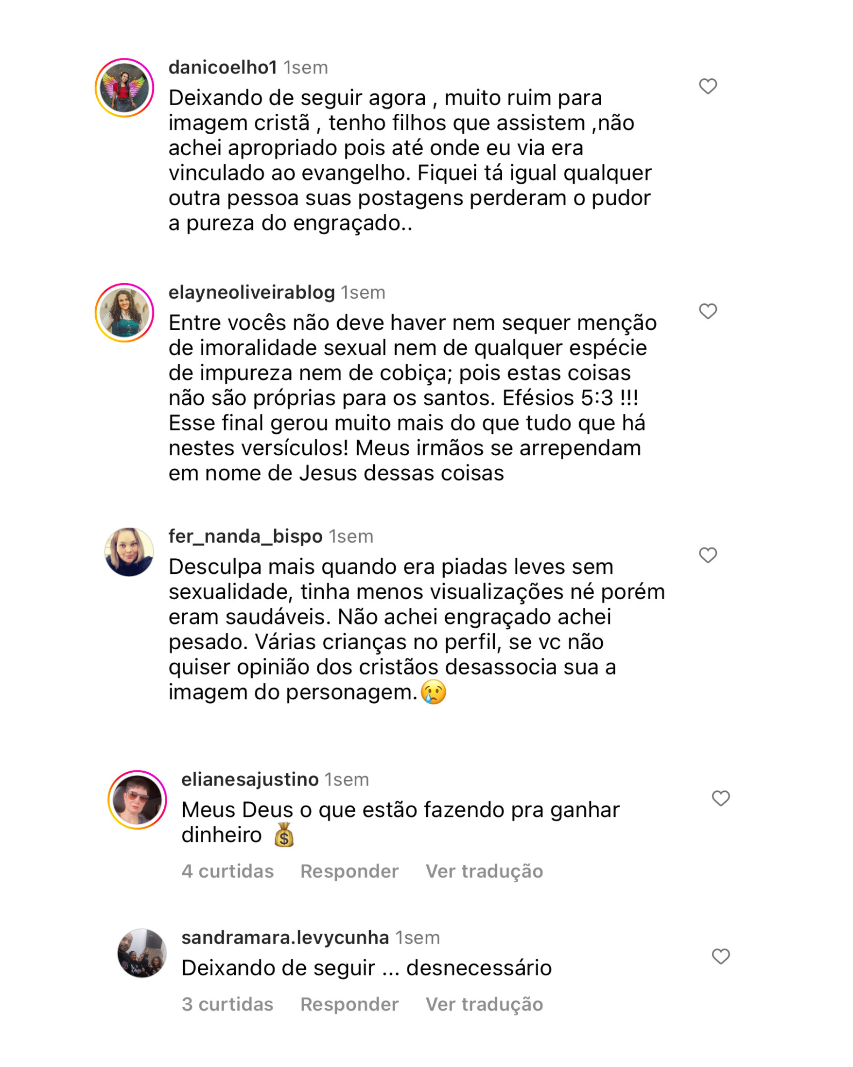 Comentários (Reprodução/ Instagram). 