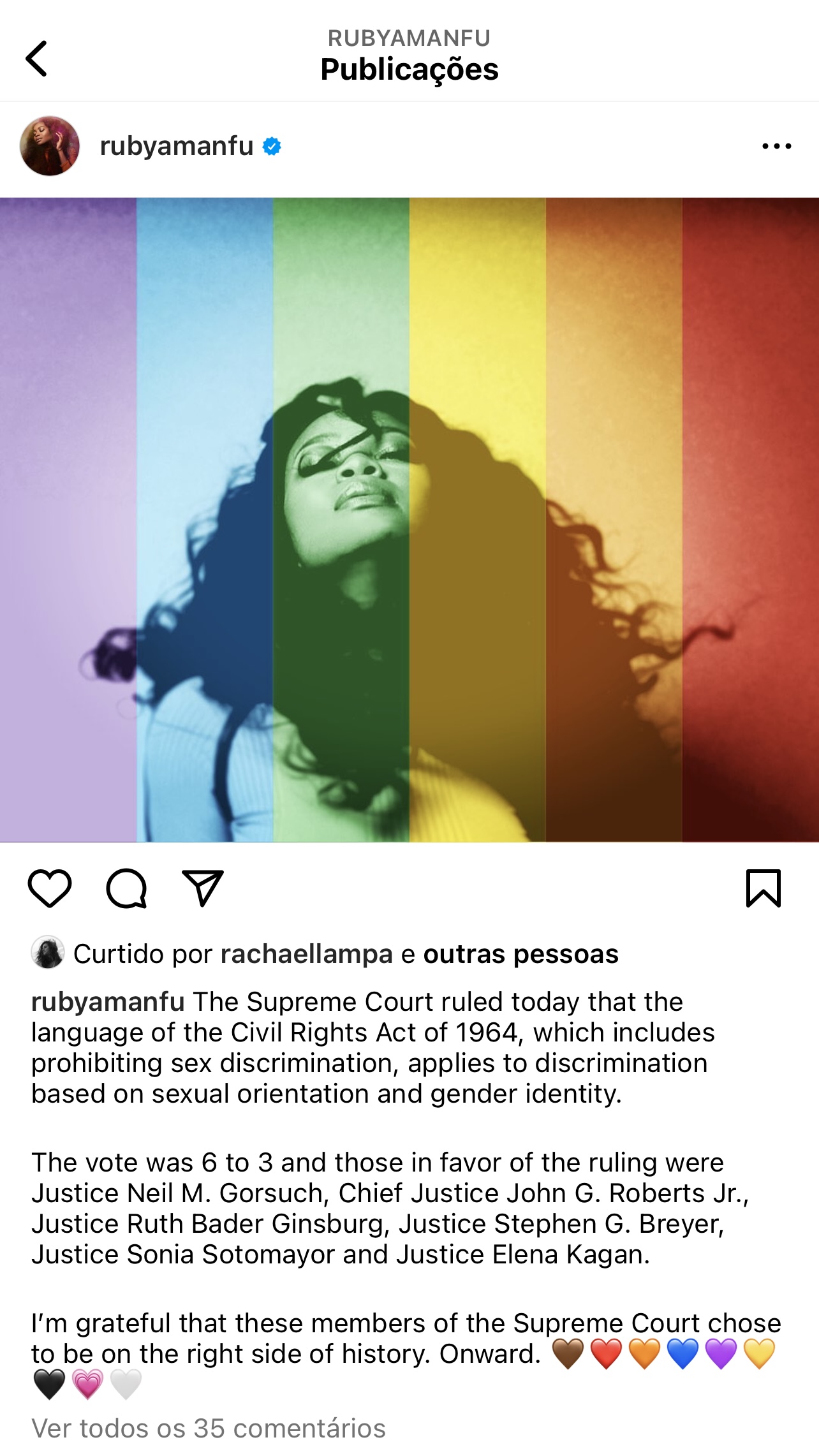 Ruby Amanfu (Imagem/ Reprodução Instagram). 