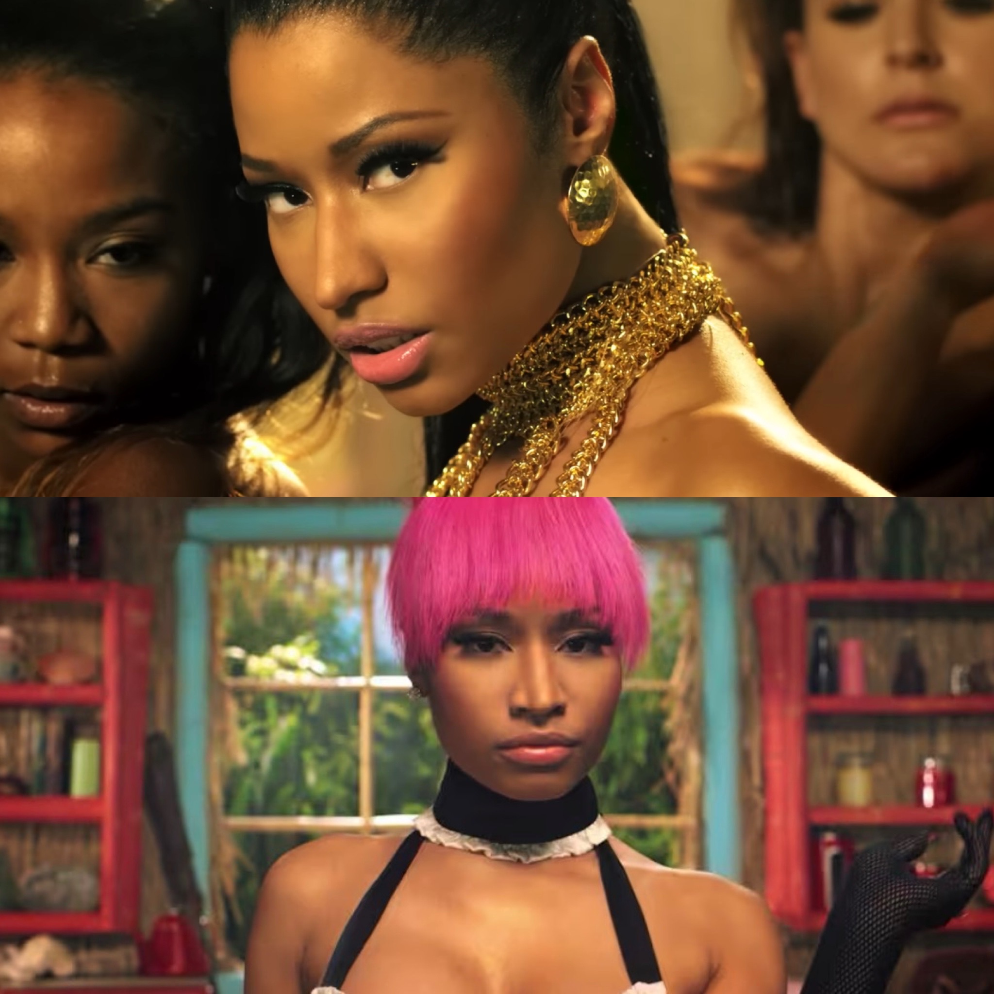 Nicki Minaj videoclipe “Anaconda”. (Imagem/ Reprodução: YouTube.)