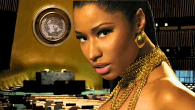 Nicki Minaj discursando na ONU sobre cristãos da Nigéria. (Imagem/ Reprodução: Internet.)