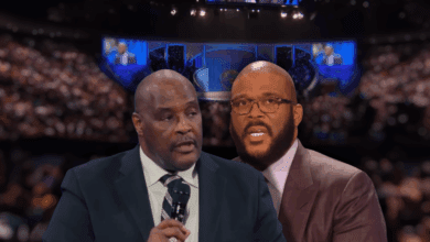 Tyler Perry e Bishop Marvin Winans. (Imagem / Reprodução Redes Sociais - Edição Hugo Gospel)