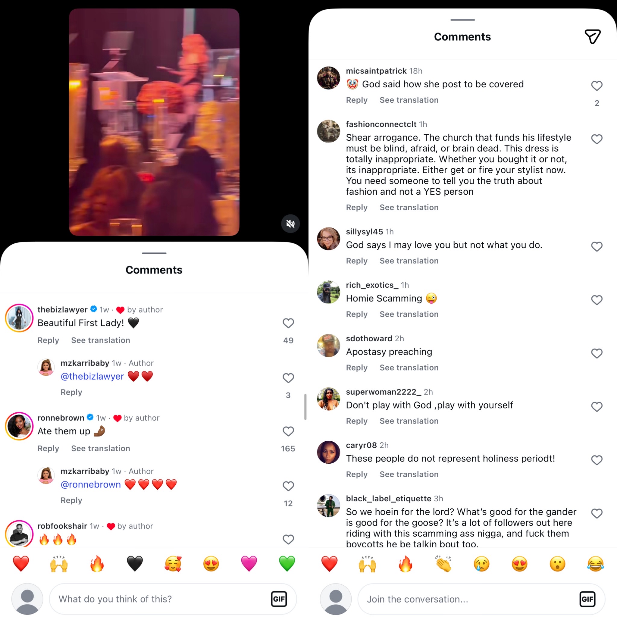 Comentários Redes Sociais ( Reprodução/ Instagram/ @mzkarribaby ) 