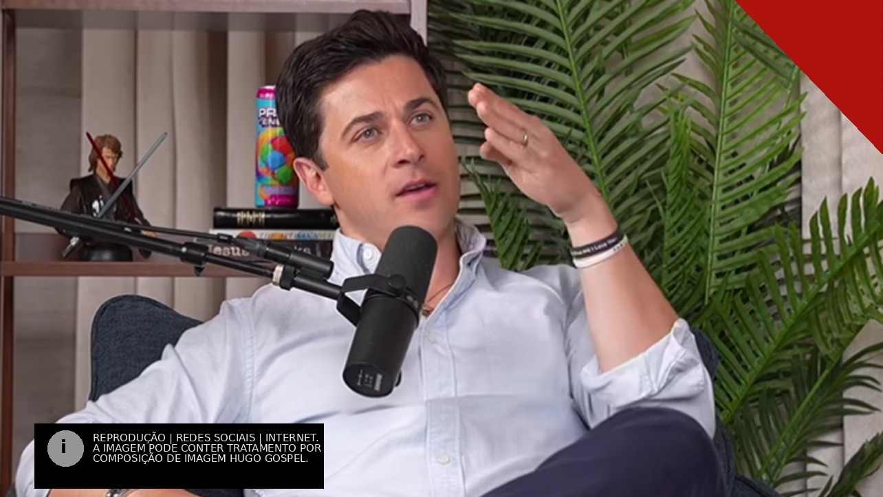 David Henrie, ator de Os Feiticeiros de Waverly Place, falando em entrevista no podcast de Bryce Crawford; composição de imagem Hugo Gospel