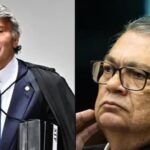 Ministros Luiz Fux e Flávio Dino, do Supremo Tribunal Federal, em fotos lado a lado.