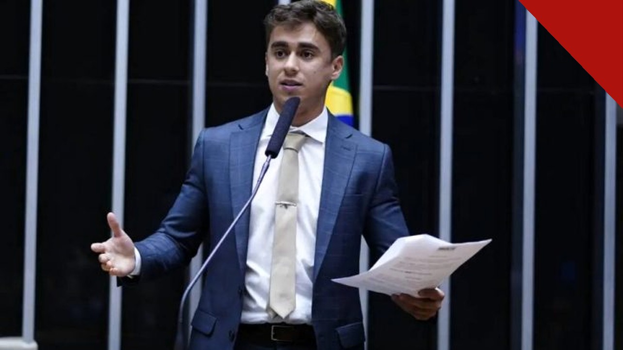 Deputado Nikolas Ferreira discursa na tribuna da Câmara dos Deputados