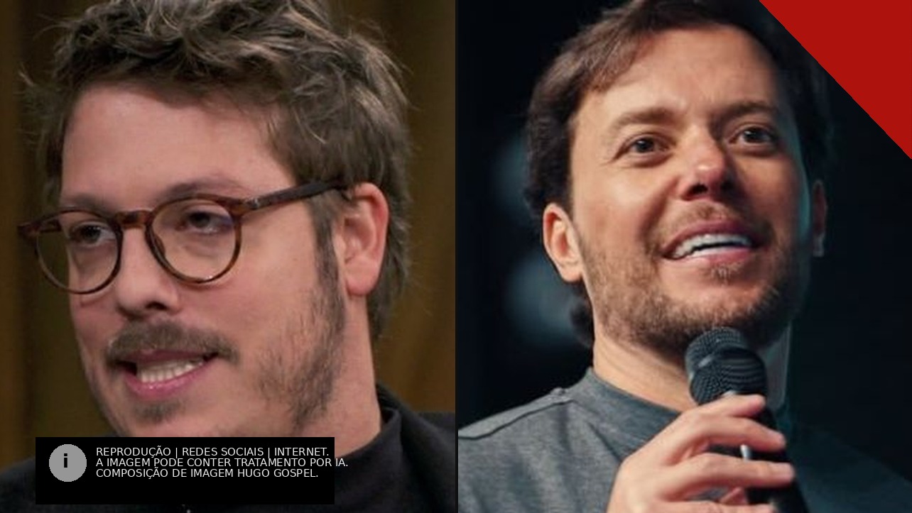 Fábio Porchat e o pastor André Valadão em montagem sobre a série derrubada pela Meta no Instagram