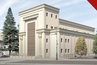Projeção em 3D do segundo Templo de Salomão da Igreja Universal, em construção em Gramado, na serra gaúcha