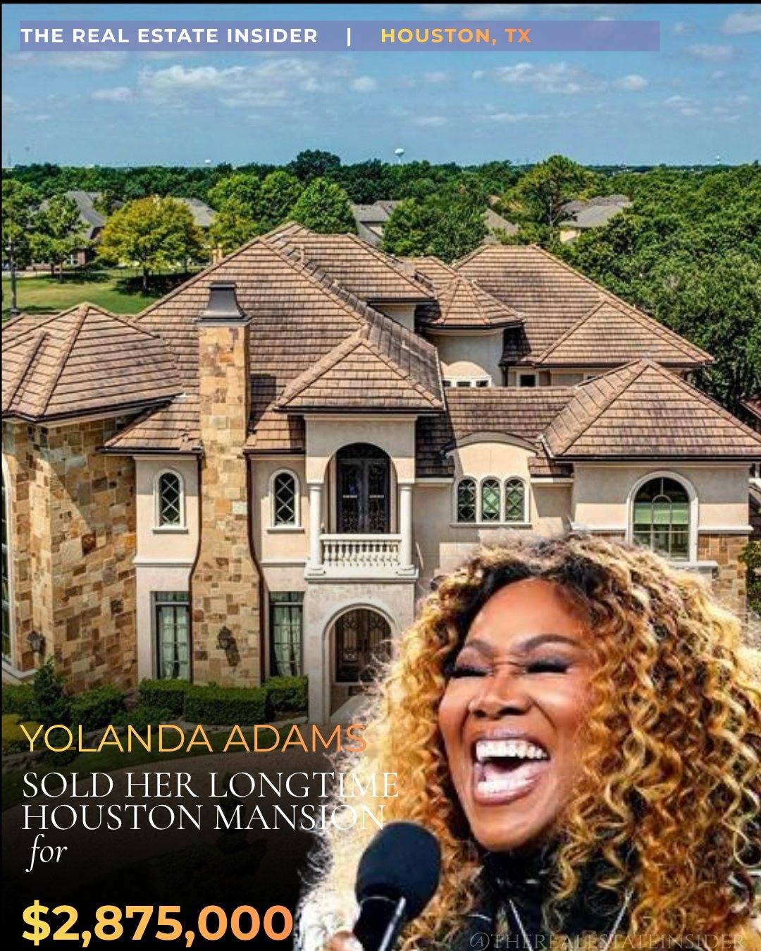 Arte da publicação sobre a mansão de Yolanda Adams em Houston.