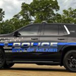 polícia inteira de cidade da Geórgia renuncia: viatura do departamento de polícia de Milner, nos Estados Unidos
