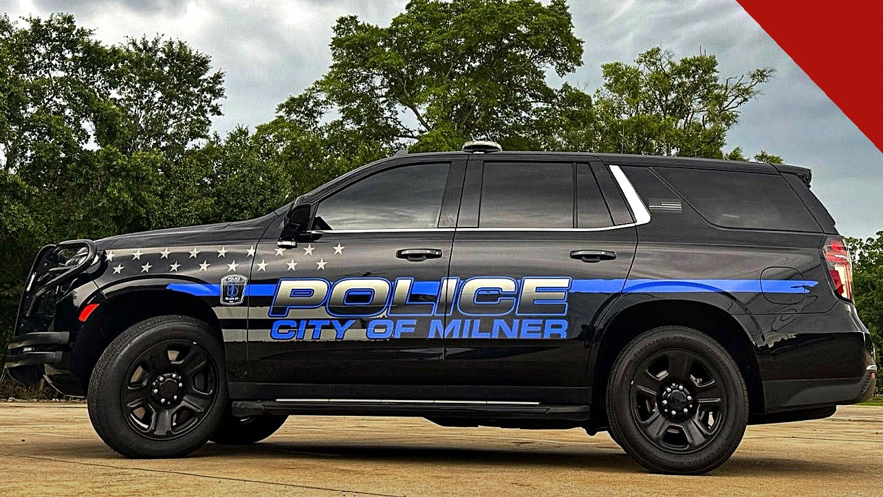 polícia inteira de cidade da Geórgia renuncia: viatura do departamento de polícia de Milner, nos Estados Unidos