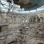 Igreja destruída por míssil na Ucrânia: interior em ruínas da Igreja Boas Novas, em Kramatorsk, após o ataque