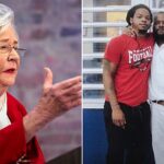 Governadora do Alabama comuta pena de morte: Kay Ivey e Toforest Johnson ao lado do filho, em montagem da fonte