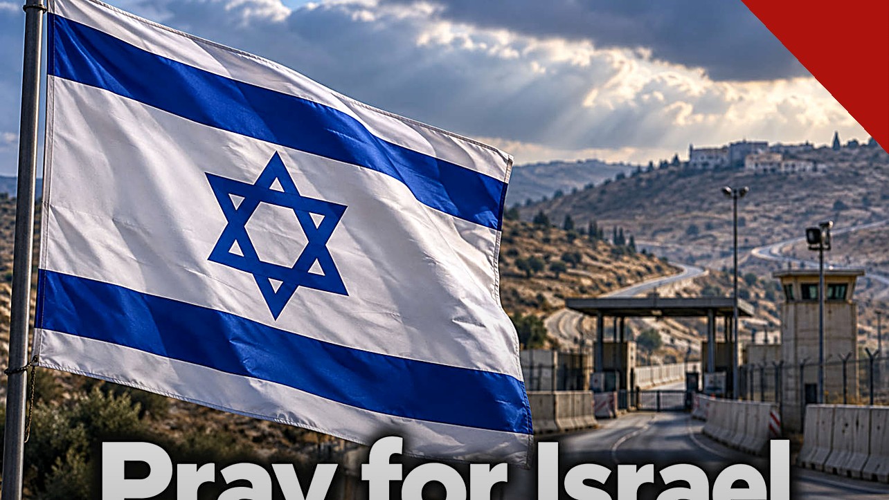 O ataque a tiros em Hebron fere israelenses: bandeira de Israel em posto de controle na Cisjordânia