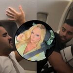 Virginia Fonseca enfrenta turbulência em jatinho: amigos assustados na cabine e a influenciadora em foto circular ao centro da montagem