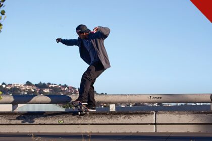 Paul Rodríguez em manobra de skate em San Francisco, em imagem que ilustra a semana em que Paul Rodríguez compartilha testemunho de fé