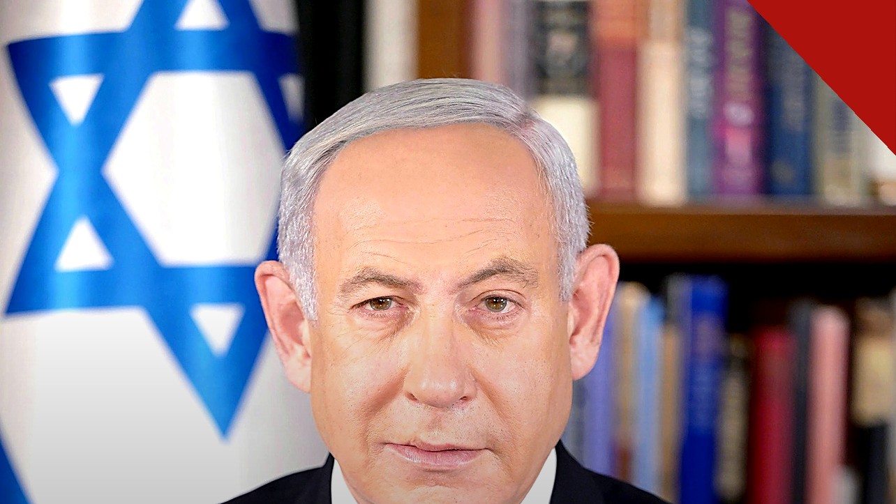 pesquisas da eleição em Israel: retrato de Benjamin Netanyahu, primeiro-ministro de Israel, olhando para a câmera
