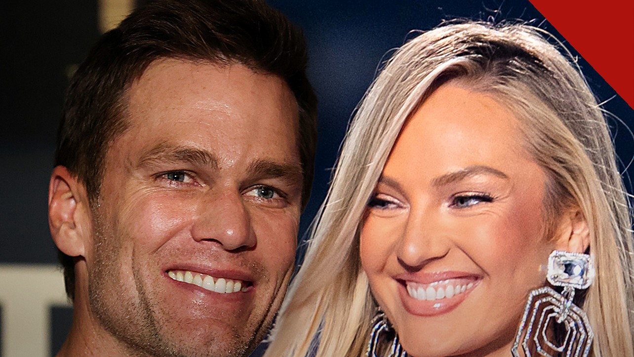 Tom Brady e Candice Swanepoel namoram: montagem com Tom Brady e Candice Swanepoel sorrindo em eventos
