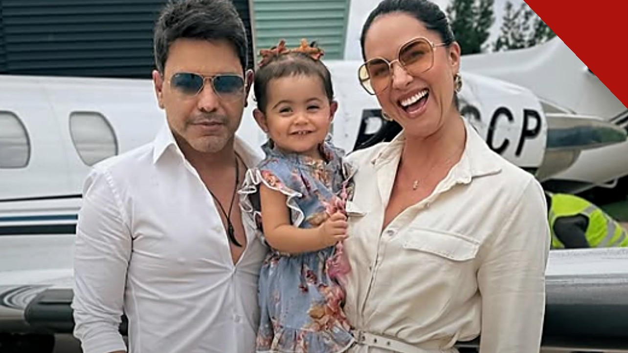 Graciele Lacerda anuncia condenação de mulher: Graciele Lacerda com Zezé Di Camargo e a filha Clara
