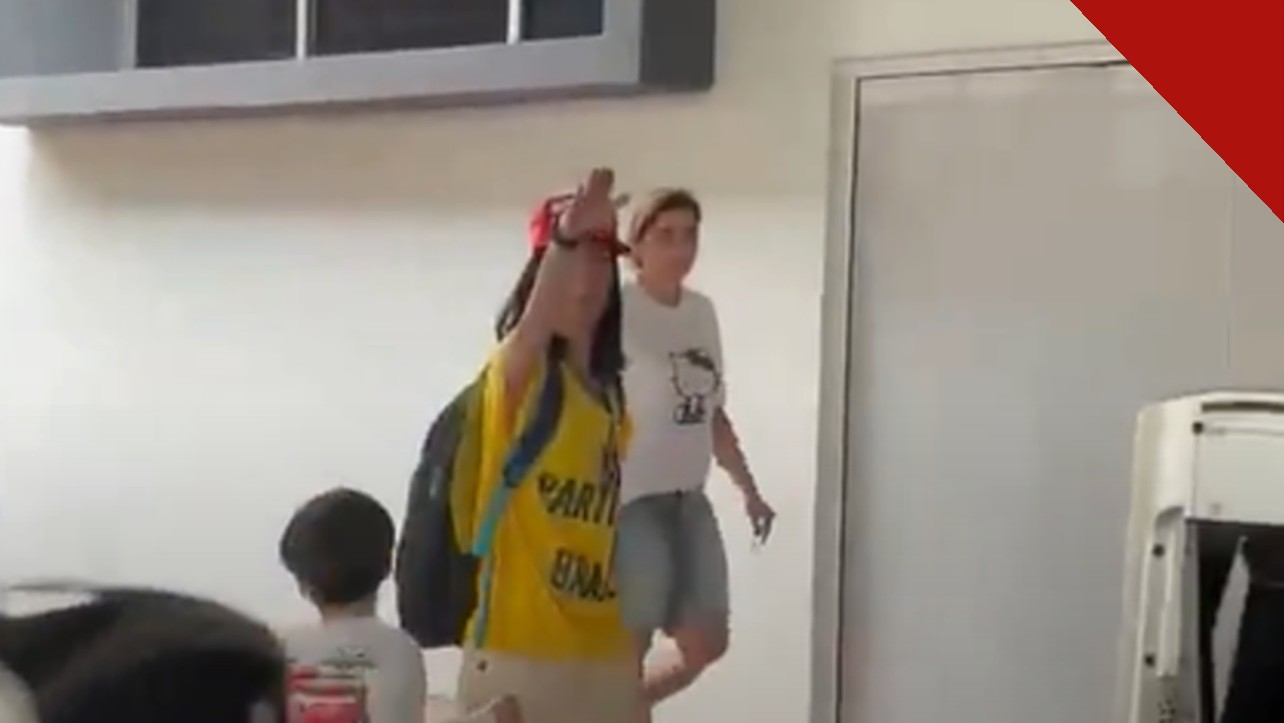 mulher que fez saudação nazista é identificada: quadro do vídeo do episódio em Botafogo, no Rio