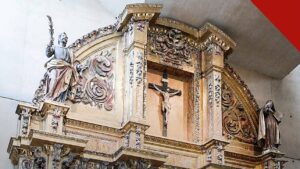 católicos sofreram racismo nos EUA é o tema de retábulo de catedral católica de Los Angeles nos Estados Unidos em foto livre