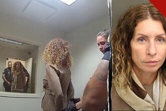 mãe é presa após deixar filhos sozinhos é o tema de foto de Irene Miller algemada no aeroporto e em foto de registro policial na Flórida
