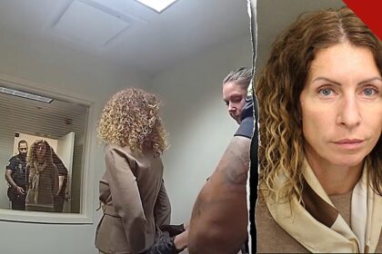 mãe é presa após deixar filhos sozinhos é o tema de foto de Irene Miller algemada no aeroporto e em foto de registro policial na Flórida