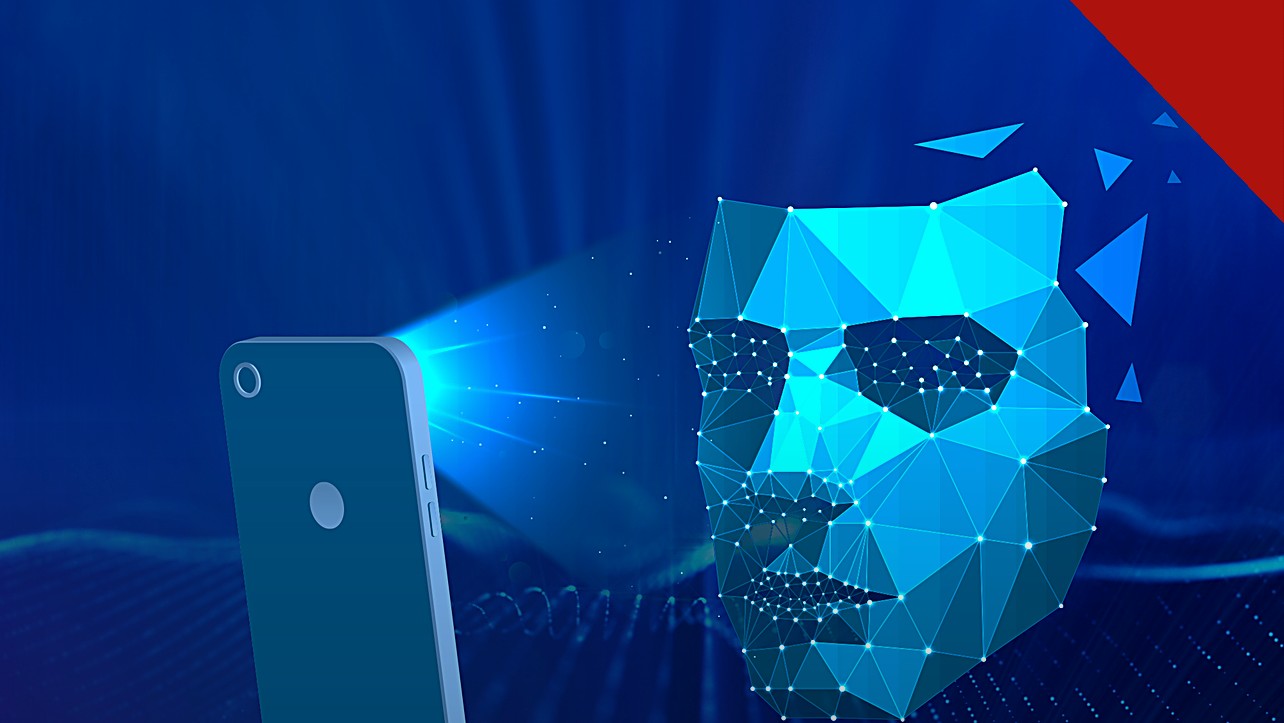 Anatel exigirá reconhecimento facial em linhas de celular, e a imagem mostra uma ilustração de reconhecimento facial sendo feito por um smartphone, em imagem de arquivo