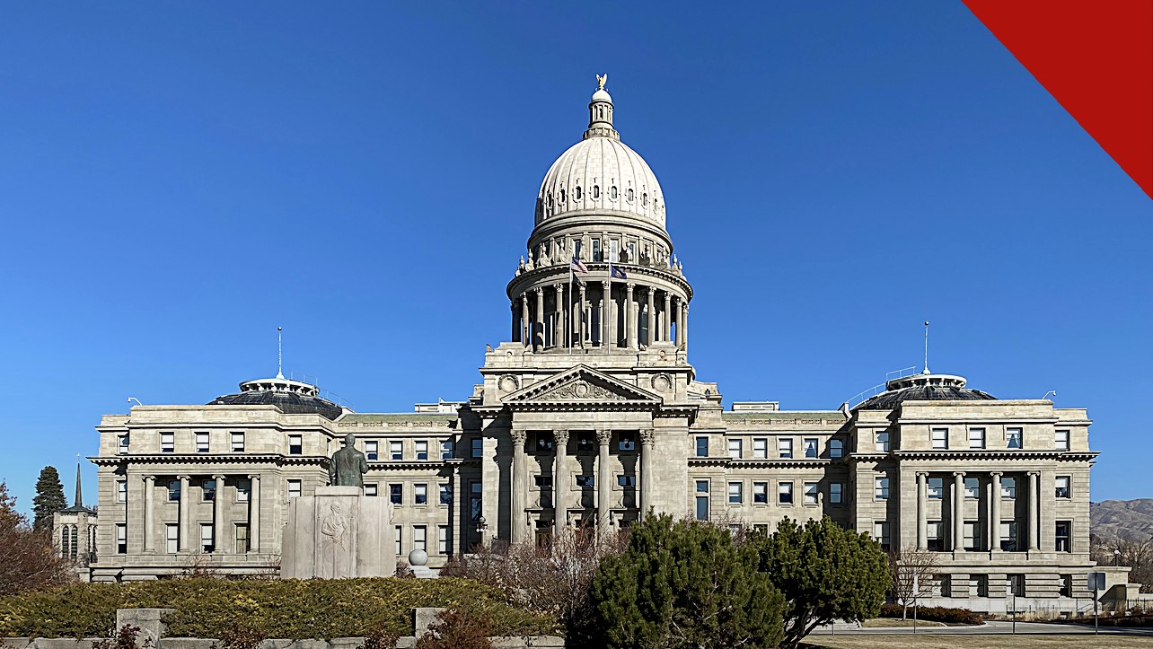 medidas sobre aborto nas urnas de 4 estados americanos, e a imagem mostra o Capitólio estadual de Idaho, em Boise, um dos estados com proposta sobre aborto nas urnas