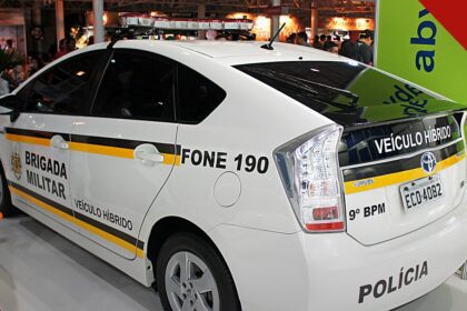 jovem é morta a tiros pelo namorado em Rifaina em propriedade rural; imagem temática de viatura policial