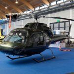 dois helicópteros colidem no ar perto de aeroporto no Oregon, e a imagem mostra um Airbus H125, um dos modelos envolvidos na colisão, em exposição aeronáutica na Alemanha