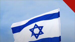 Frente Parlamentar Evangélica defende bandeira de Israel, e a imagem mostra a bandeira de Israel tremulando, o símbolo cuja exibição dentro das igrejas foi defendida pelas frentes parlamentares