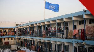 Professora de Gaza é ameaçada: escola da UNRWA em Deir el-Balah, na Faixa de Gaza, em foto livre licença CC BY-SA 3.0 IGO