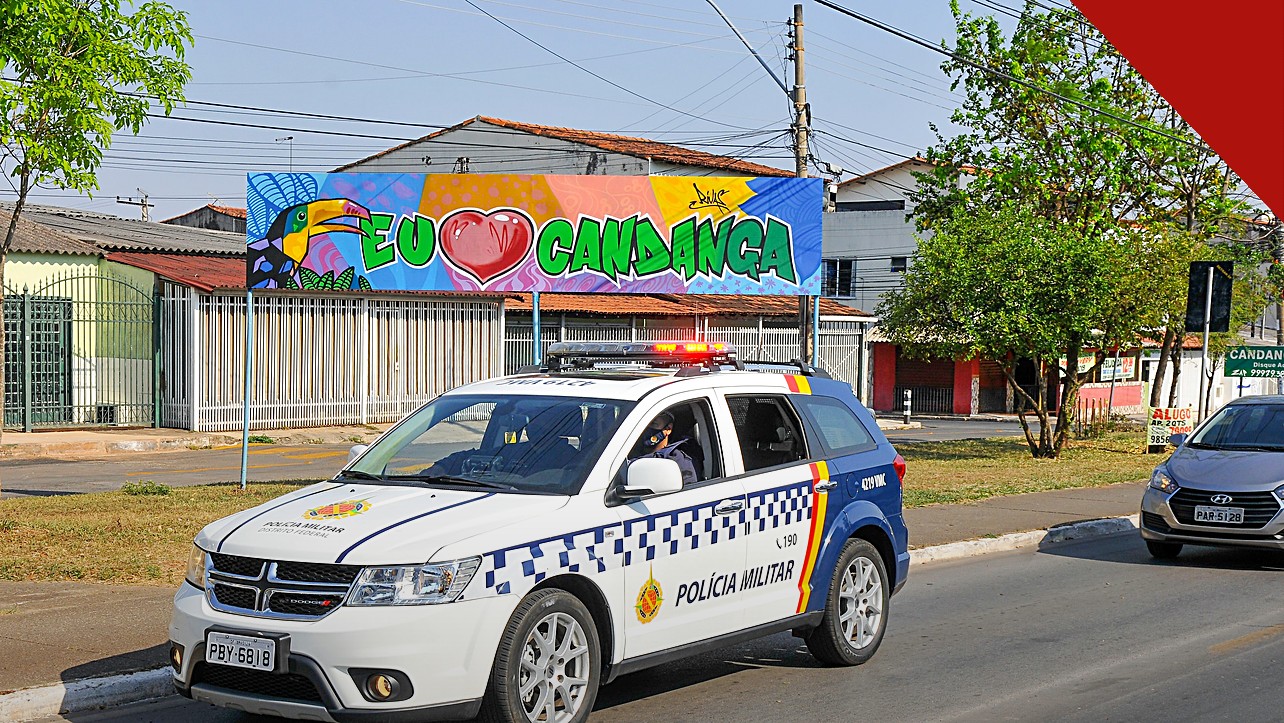 major da PMDF é suspeito de agredir a companheira, e a imagem mostra uma viatura Dodge da Polícia Militar do Distrito Federal em foto de arquivo, corporação à qual pertence o militar suspeito no caso de Caldas Novas