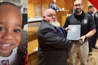 Vídeo mostra caos antes de tiro no Mississippi: montagem com a foto do bebê Kohen Wiley e agentes do escritório do xerife do condado de DeSoto