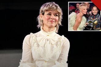 Evangeline Lilly deixa Hollywood pela fé: a atriz, de blusa branca rendada, em coletiva da franquia Homem-Formiga em Tóquio